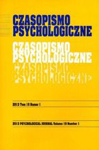 Czasopismo Psychologiczne Psychological Journal Tom 19 numer 1