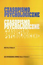 Czasopismo Psychologiczne Psychological Journal Tom 19 numer 2