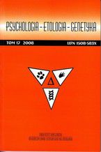 Okładka - Psychologia-Etologia-Genetyka nr 17/2008 - Włodzimierz Oniszczenko