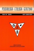 Okładka - Psychologia-Etologia-Genetyka nr 19/2009 - Włodzimierz Oniszczenko