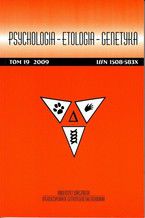 Okadka ksiki Psychologia-Etologia-Genetyka nr 19/2009