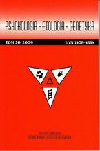 Okładka - Psychologia-Etologia-Genetyka nr 20/2009 - Włodzimierz Oniszczenko