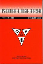 Okadka ksiki Psychologia-Etologia-Genetyka nr 20/2009