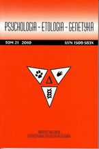 Okładka - Psychologia-Etologia-Genetyka nr 21/2010 - Włodzimierz Oniszczenko