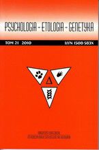 Okadka ksiki Psychologia-Etologia-Genetyka nr 21/2010