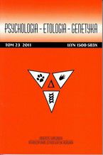 Okładka - Psychologia-Etologia-Genetyka nr 23/2011 - Włodzimierz Oniszczenko