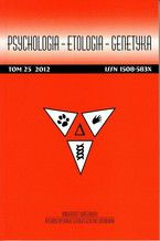 Okładka - Psychologia-Etologia-Genetyka nr 25/2012 - Włodzimierz Oniszczenko