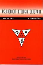 Okładka - Psychologia-Etologia-Genetyka nr 26/2012 - Włodzimierz Oniszczenko