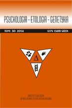 Okładka - Psychologia-Etologia-Genetyka nr 30/2014 - Włodzimierz Oniszczenko