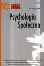 Okładka - Psychologia Społeczna nr 1(13)/2010 - Maria Lewicka