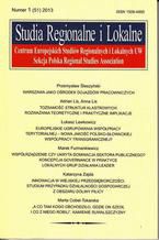 Okadka ksiki Studia Regionalne i Lokalne nr 1(51)/2013