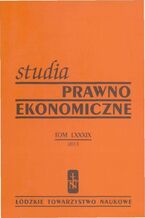Okładka - Studia Prawno-Ekonomiczne t. 89/2013 - Praca zbiorowa