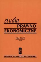 Okadka ksiki Studia Prawno-Ekonomiczne t. 91/2 2014
