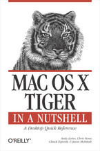 Okładka - Mac OS X Tiger in a Nutshell. A Desktop Quick Reference - Andy Lester, Chris Stone, Chuck Toporek