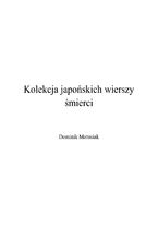 Okładka - Kolekcja japońskich wierszy śmierci - Dominik Matusiak