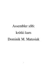 Okładka - Assembler x86: krótki kurs - Dominik M. Matusiak