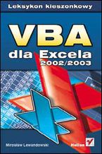 Okładka - VBA dla Excela 2002/2003. Leksykon kieszonkowy - Mirosław Lewandowski