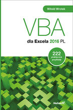 Okładka książki VBA dla Excela 2016 PL. 222 praktyczne przykłady