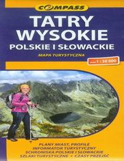Okładka książki Tatry Wysokie Polskie i Słowackie. Mapa turystyczna Compass 1:30 000