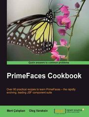 Okładka: PrimeFaces Cookbook. Here are over 100 recipes for PrimeFaces, the ultimate JSF framework. It's a great practical introduction to leading-edge Java web development, taking you from the basics right through to writing custom components