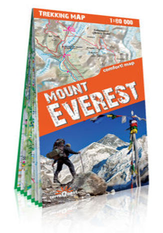 Okładka książki/ebooka Mount Everest laminowana mapa trekkingowa. Skala: 1:30 000; 1:100 000; 1:110 000