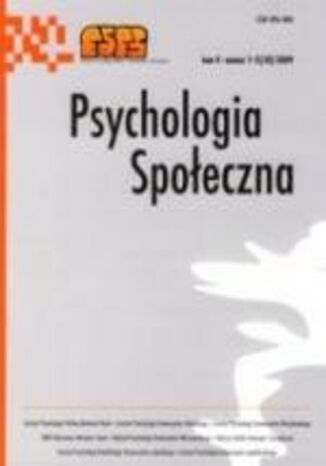 Okładka książki/ebooka Psychologia Społeczna nr 1-2(10)/2009
