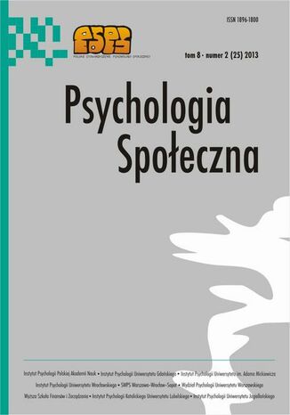 Okładka książki/ebooka Psychologia Społeczna nr 2(25)/2013