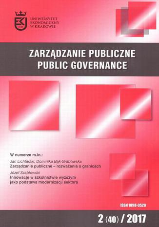 Okładka książki/ebooka Zarządzanie Publiczne nr 2(40)/2017