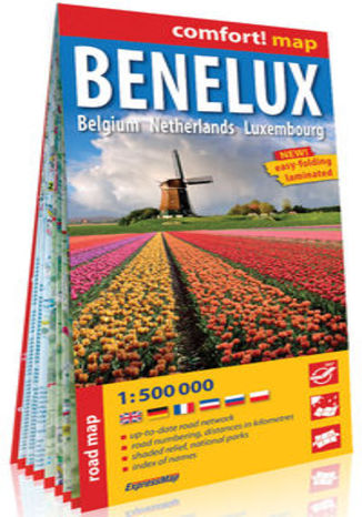 Okładka książki/ebooka Benelux Belgia Holandia Luksemburg; laminowana mapa samochodowa 1:500 000