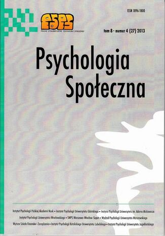 Okładka książki/ebooka Psychologia Społeczna nr 4(27)/2013