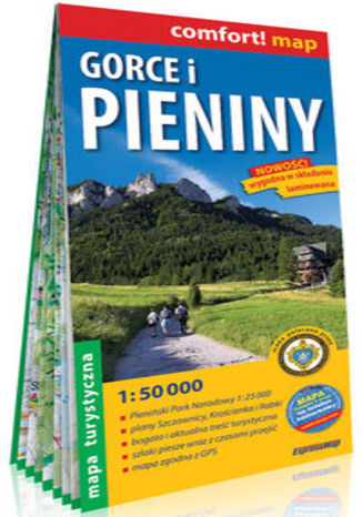 Okładka książki/ebooka Gorce i Pieniny laminowana mapa turystyczna 1:50 000