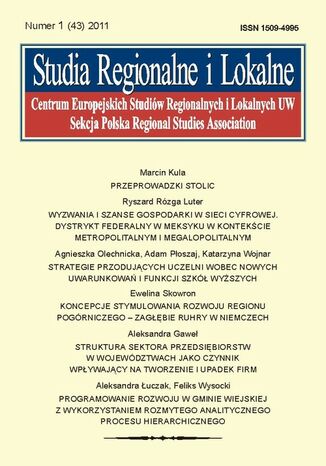 Okładka książki/ebooka Studia Regionalne i Lokalne nr 1(43)/2011
