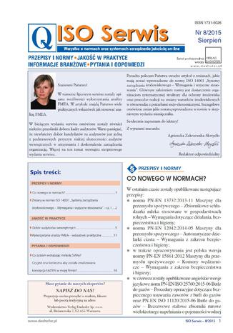 Okładka książki/ebooka ISO Serwis. Wszystko o normach i systemach zarządzania jakością. Nr 7/2015