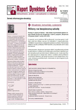 Okładka książki/ebooka Raport dyrektora szkoły nr.11/2014