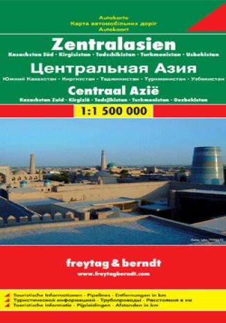Okładka książki Azja Środkowa (Kazachstan Pd, Kirgistan, Tadżykistan, Turkmenistan, Uzbekistan). Mapa Freytag & Berndt 1:1 500 000