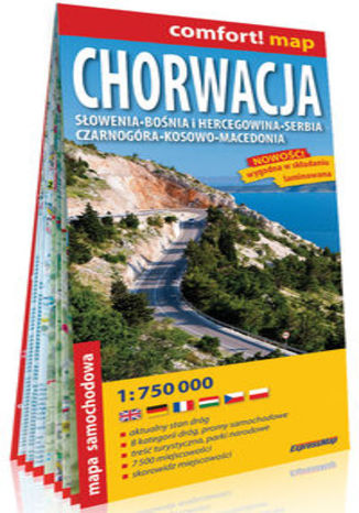 Okładka książki/ebooka Chorwacja, Słowenia, Bośnia i Hercegowina, Serbia, Czarnogóra, Kosowo, Macedonia; laminowana mapa samochodowa