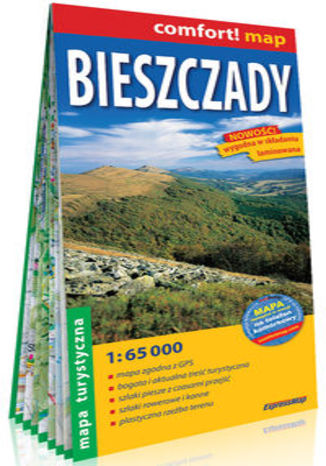 Okładka książki/ebooka Bieszczady laminowana mapa turystyczna 1:65 000