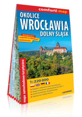 Okładka książki/ebooka Okolice Wrocławia Dolny Śląsk laminowana mapa samochodowo-turystyczna 1:220 000