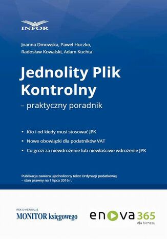 Okładka książki/ebooka Jednolity plik kontrolny praktyczny poradnik