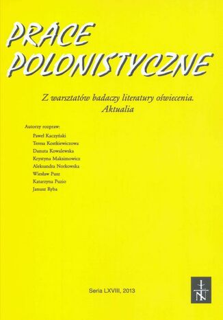 Okładka książki/ebooka Prace Polonistyczne t. 68/2013