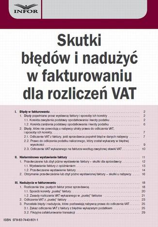 Okładka książki/ebooka Skutki błędów i nadużyć w fakturowaniu dla rozliczeń VAT