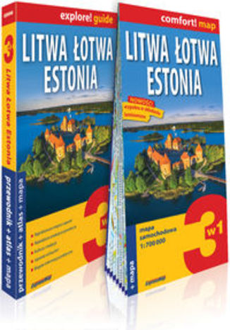 Okładka książki/ebooka Litwa Łotwa Estonia 3w1 przewodnik + atlas + mapa