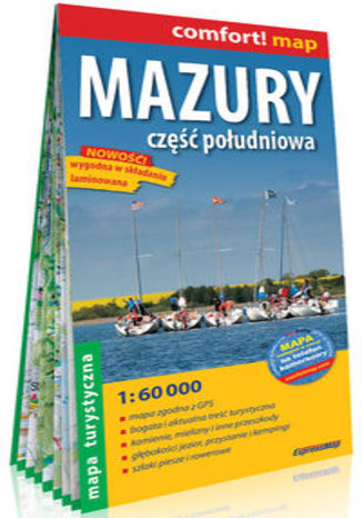 Okładka książki/ebooka Mazury Część południowa laminowana mapa turystyczna 1:60 000