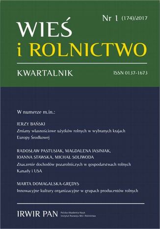 Okładka książki/ebooka Wieś i Rolnictwo nr 1(174)/2017