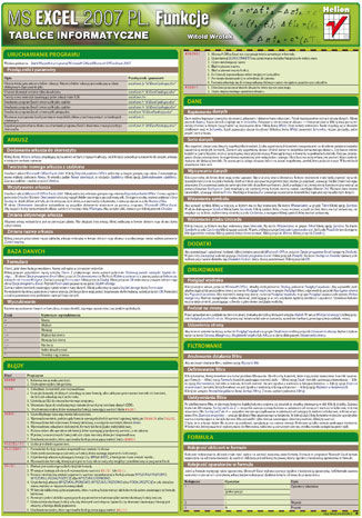 Okładka książki/ebooka Tablice informatyczne. MS Excel 2007 PL. Funkcje