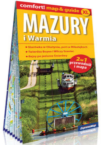 Okładka książki/ebooka Mazury i Warmia laminowany 2w1 przewodnik i mapa