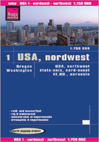 Okładka książki/ebooka USA północny zachód. Mapa Reise Know-How / 1:750 000