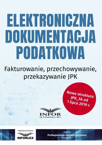 Okładka książki/ebooka Elektroniczna dokumentacja podatkowa