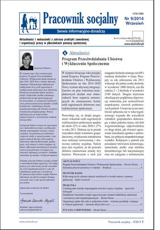 Okładka książki/ebooka Pracownik socjalny on-line nr.9/2014