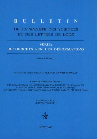 Okładka książki/ebooka Bulletin de la Société des sciences et des lettres de Łódź, Série: Recherches sur les déformations t. 63 z. 2